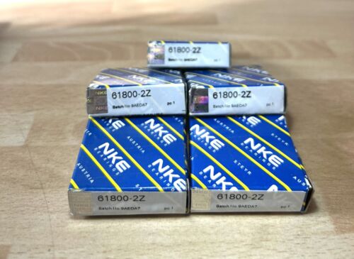 5x NKE 61800-2Z Rillenkugellager 10x19x5 mm Kugellager 6800 61800 2Z ZZ