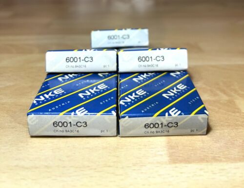 5x NKE 6001-C3 Rillenkugellager 12x28x8 mm 6001 C3 Kugellager