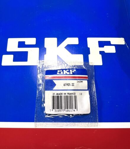 1x SKF 61901-2Z Rillenkugellager 12x24x6 mm 61901 2Z ZZ Kugellager