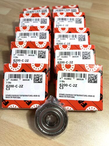 10x FAG 6200 C-2Z-C3 Rillenkugellager 10x30x9 mm 6200 2Z ZZ C3 Kugellager