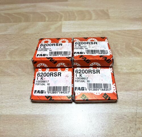 4x FAG 6200 RSR Rillenkugellager 10x30x9 mm 6200 RS1 RS Kugellager