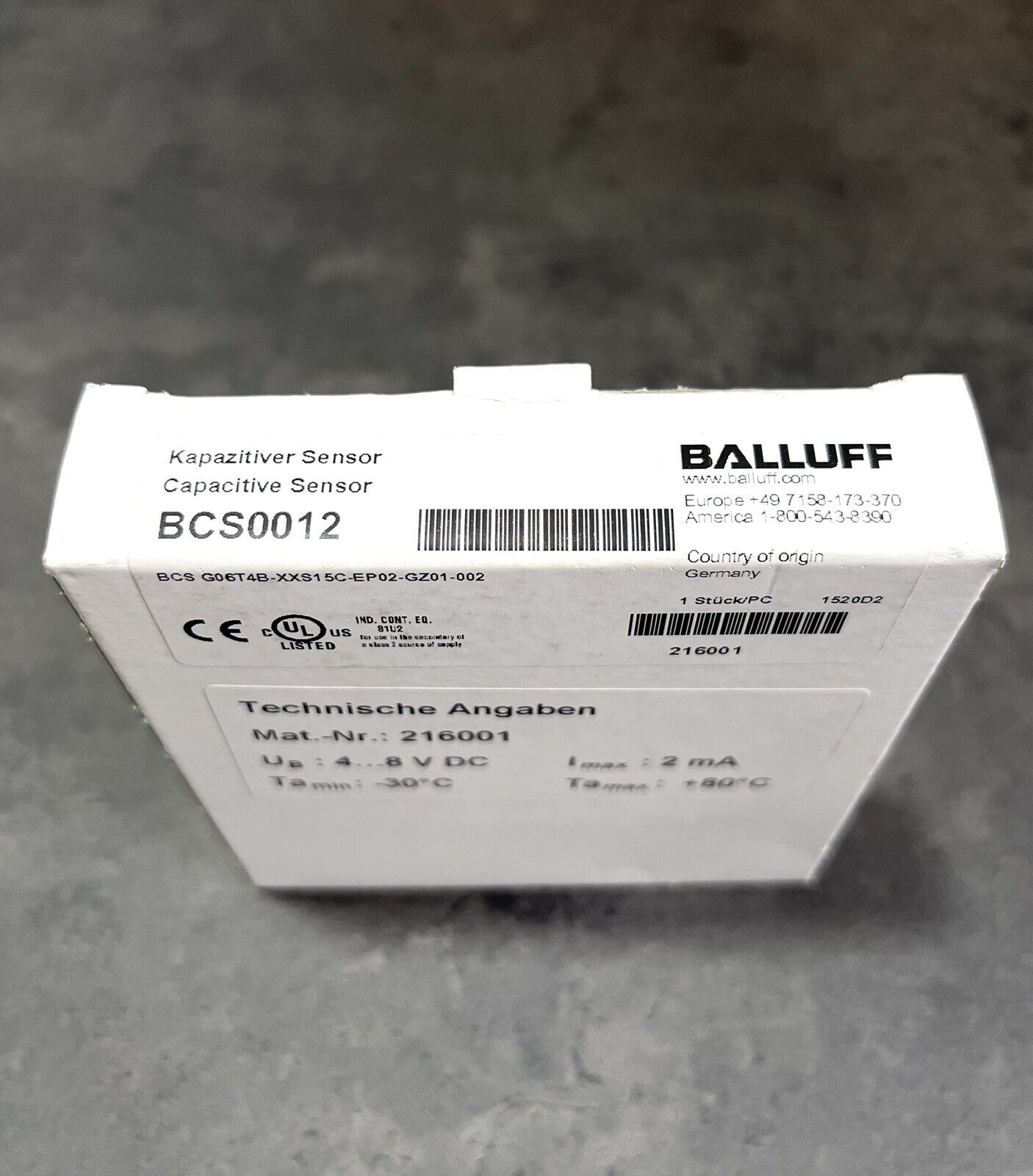 1x Balluff BCS0012 Kapazitiver Sensor Capacitive Sensor BCS 0012