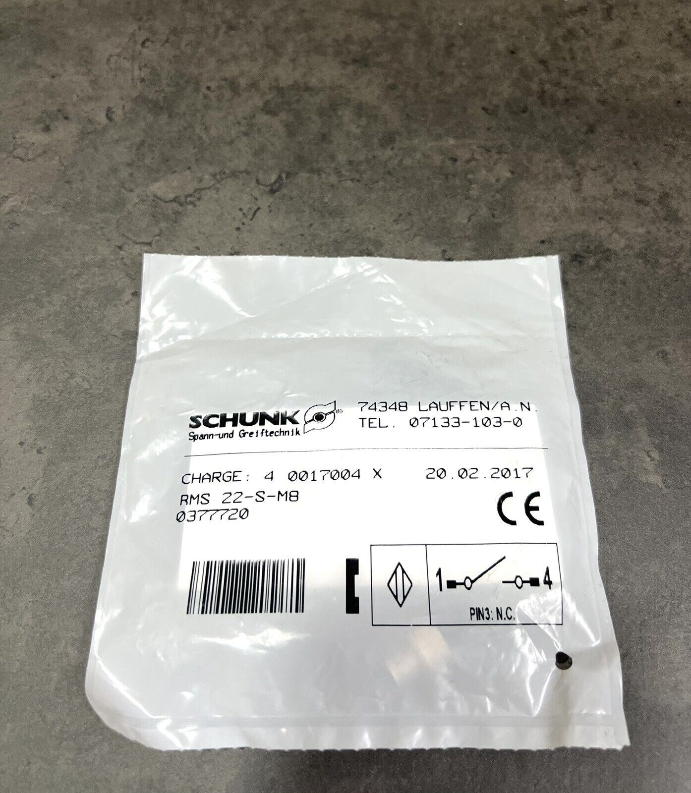 1x Schunk 0377720 Induktiver Näherungsschalter RMS 22-S-M8