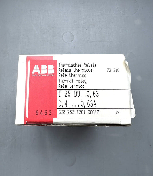 1x ABB T25 DU 0,63A Thermisches Relais Thermal Relay