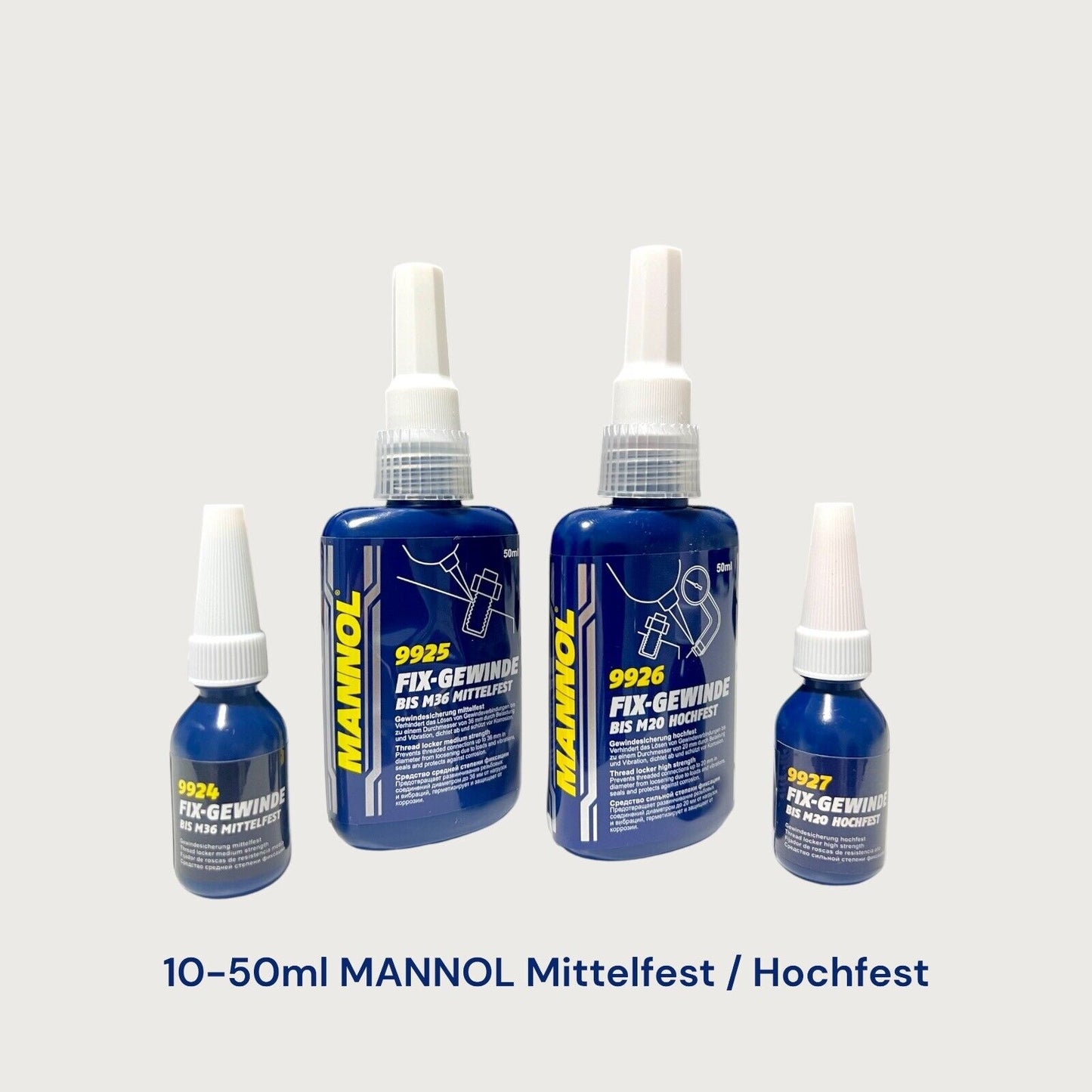 10-50 ml MANNOL Schraubensicherung Fix-Gewinde Mittelfest Hochfest 9925 9926