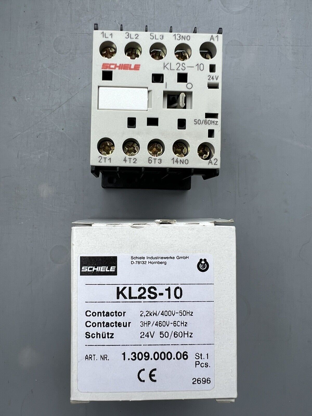 1x SCHIELE KL2S-10 Contactor 24V Schütz ENTRELEC 1.309.000.06