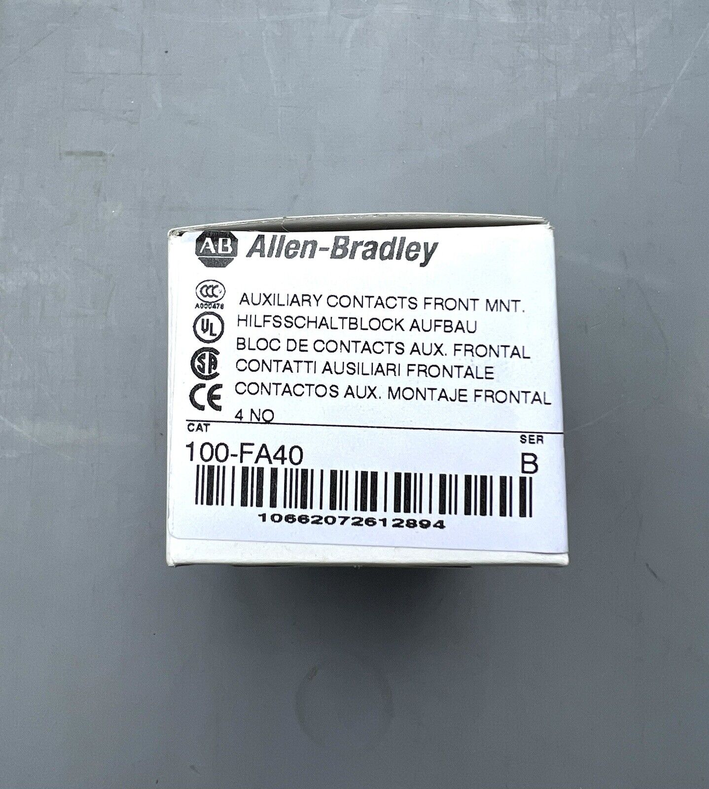 1x ALLEN BRADLEY 100-FA40 Auxiliary Contacts 10A 600V